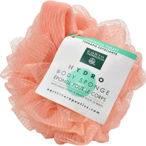 Earth Therapeutics Hydro Body Sponge With Hand Strap Peach Color