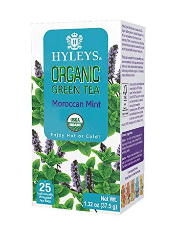 Hyleys Organic Green Tea Moroccan Mint-25 Tea Bags-1.32 Oz