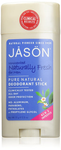 Jason Unscented Naturally Fresh Deodorant For Men-2.5 Oz