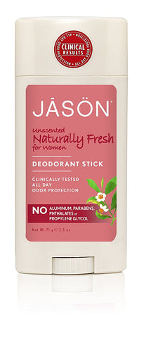 Jason Unscented Naturally Fresh Deodorant For Women-2.5 Oz