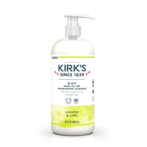 Kirk's 3 in 1 Head To Toe Use Nourishing Cleanser Juniper & Lime-32 Oz