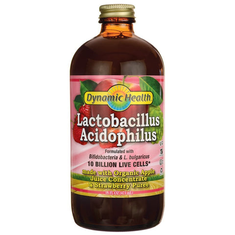 Dynamic Health Lactobacillus Acidophilus 10 Billion Live Cells Apple & Strawberry Flavor-16 Oz Note: Need To Be Refrigerated