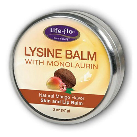 Life Flo Lysine Balm With Monolaurin Natural Mango Flavor-2 Oz
