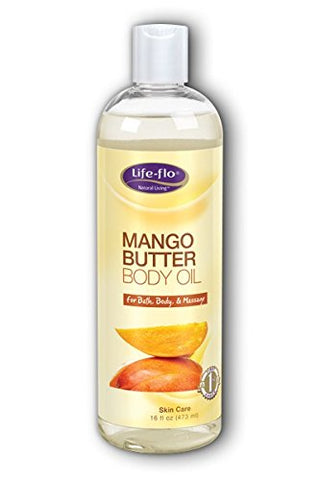Life Flo Mango Butter Body Oil For Bath, Body & Massage-16 Oz