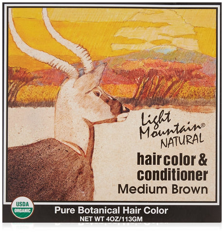 Light Mountain Natural Hair Color & Conditioner Medium Brown-4 Oz
