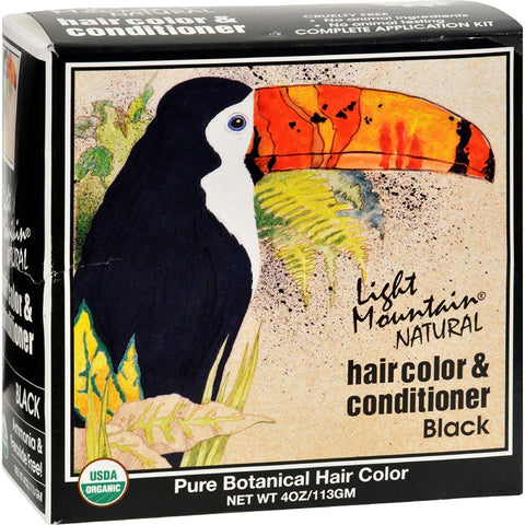 Light Mountain Natural Hair Color & Conditioner Black-4 Oz