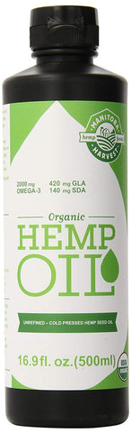 Manitoba Harvest Hemp Oil Unrefined Cold Pressed-16.9 Oz