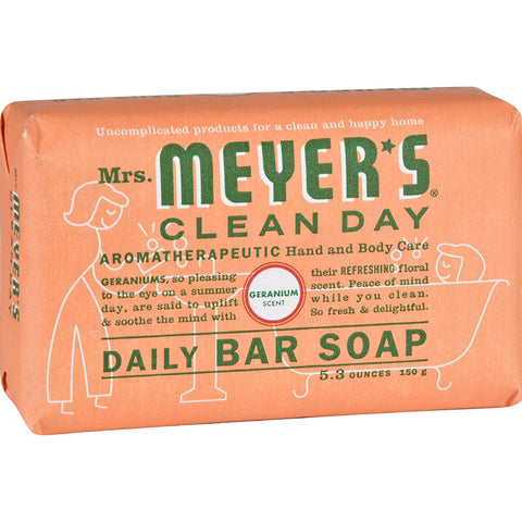 Mrs.Meyer's Clean Day Geranium Scent Daily Bar Soap-5.3 Oz
