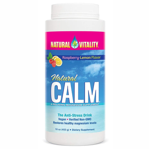 Natural Vitality Calm The Anti Stress Drink Raspberry Lemon Flavor-16 Oz