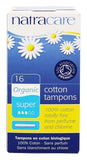 Natra Care Organic Cotton Tampons Super-16 Tampons