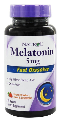 Natrol Melatonin 5 Mg Fast Dissolve Strawberry Flavor-90 Tablets