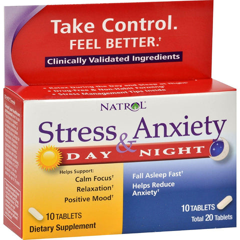 Natrol Stress & Anxiety, Day & Night-20 Tablets