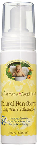 Earth Mama Angel Baby Natural Non-Scents Body Wash & Shampoo Unscented Calendula-5.3 Oz