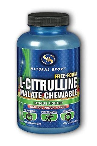 Natural Sport L-Citrulline Malate Chewable Fatigue Fighter Natural Punch Flavor-60 Chewables