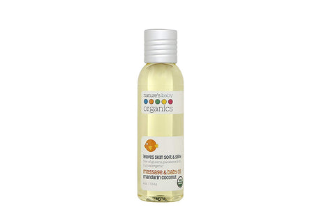 Nature's Baby Organics Massage & Baby Oil Mandarin Coconut-4 Oz