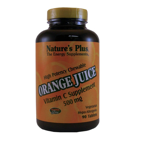 Natures Plus Orange Juice Vitamin C 500 Mg-90 Chewable Tablets