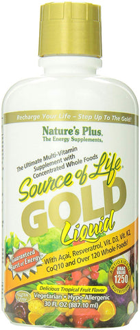 Natures Plus Source Of Life Gold Liquid Tropical Fruit Flavor-30 Oz