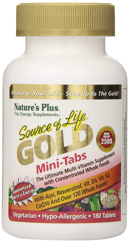 Natures Plus Source Of Life Gold Multivitamin Mini Tabs-180 Tablets