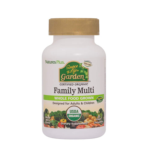 Natures Plus Organic Family Multi Whole Food Grown-60 Vegan Chewables