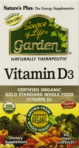 Natures Plus Vitamin D3 Organic Gold Standard-60 Vegan Capsules