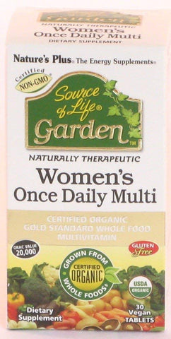 Natures Plus Women's Once Daily Multi Organic Gold Standard Multivitamin-30 Vegan Tablets