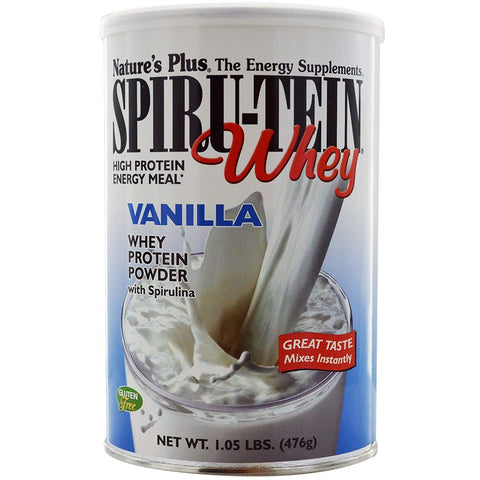 Natures Plus Spiru-Tein Whey Vanilla Protein With Spirulina-1.05 Lb