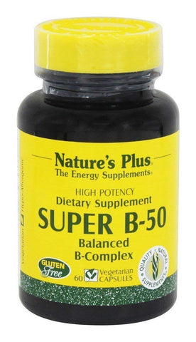Natures Plus Super B-50 Balanced B-Complex-60 Capsules