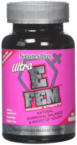 Natures Plus Ultra E FEM Maximum Strength Hormonal Balance & Boost Of Youth For Women-90 Extended Release Tablets
