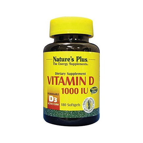 Natures Plus Vitamin D3 1000 IU Gluten Free-180 Softgels