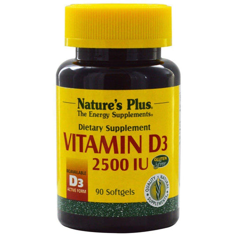 Natures Plus Vitamin D3 2500 IU Gluten Free-90 Softgels