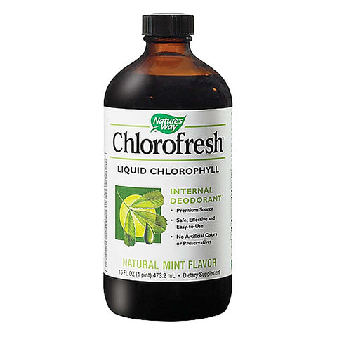 Nature's Way Chlorofresh Liquid Chlorophyll Internal Deodorant Mint Flavor-16 Oz
