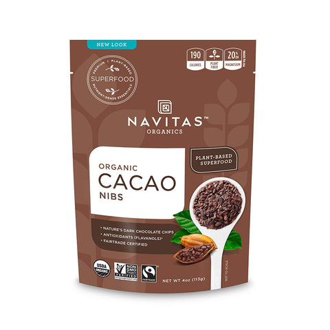 Navitas Naturals Organic Cacao Nibs Plant Based Superfood-4 Oz
