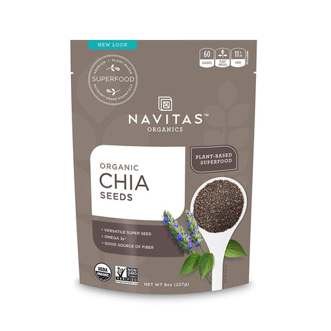 Navitas Naturals Organic Chia Seeds Plant Based Superfood-8 Oz