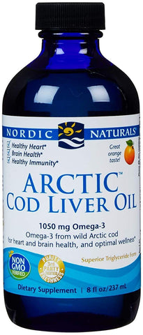 Nordic Naturals Arctic Cod Liver Oil Omega-3 1060 Mg Orange Flavor-8 Oz