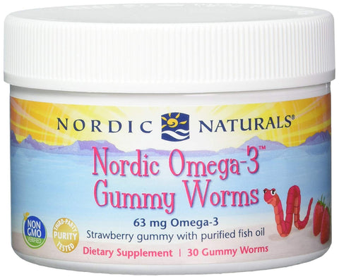 Nordic Naturals Omega-3 Gummy Worms 63 Mg Omega-3 Strawberry-30 Gummy Worms