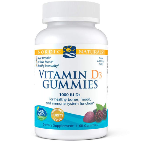 Nordic Naturals Vitamin D3 1000 IU Wild Berry Taste-60 Gummies