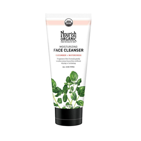Nourish Organic Moisturizing Cream Face Cleanser Cucumber Watercress-6 Oz