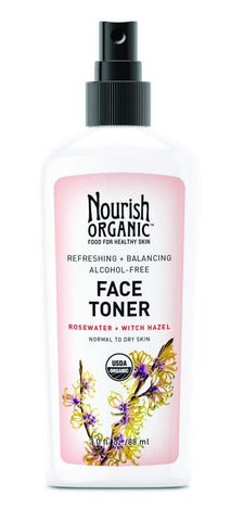 Nourish Organic Face Toner Rosewater & Witch Hazel-3 Oz