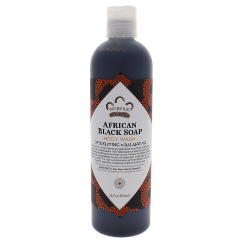 Nubian Heritage African Black Soap Body Wash With Aloe Vera, Oats & Vitamin E-13 Oz