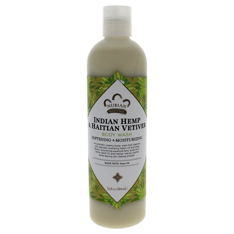 Nubian Heritage Indian Hemp & Haitian Vetiver Body Wash With Neem Oil-13 Oz