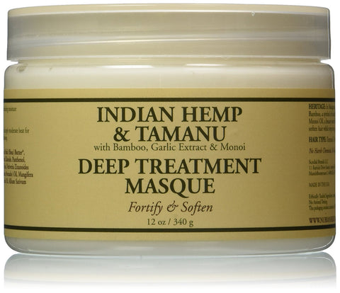 Nubian Heritage Indian Hemp & Tamanu With Bamboo, Garlic Extract & Monoi Deep Treatment Masque-12 Oz
