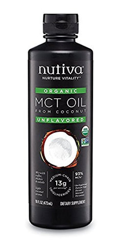 Nutiva Organic MCT Oil From Coconut Unflavoured-16 Oz