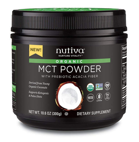 Nutiva Organic MCT Powder With Prebiotic Acacia Fiber-10.6 Oz