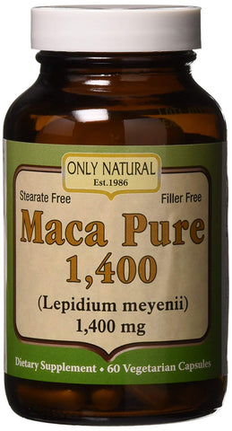 Only Natural Maca Pure 1400 Mg -60 Vegetarian Capsules