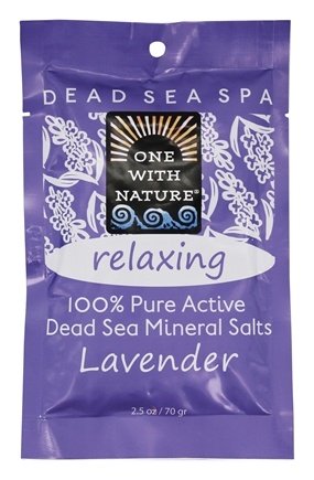 One With Nature Relaxing Dead Sea Minerals Salt Lavender-2.5 Oz