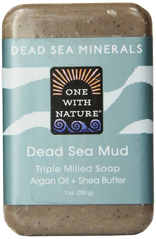 One With Nature Dead Sea Mud Triple Milled Mineral Soap Argan Oil & Shea Butter-7 Oz