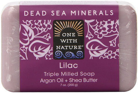 One With Nature Lilac Triple Milled Soap Argan Oil & Shea Butter-7 Oz
