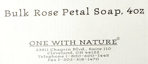 One With Nature Bulk Rose Petal Soap-4 Oz