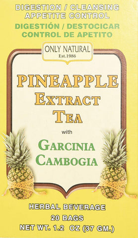 Only Natural Pineapple Tea With Garcinia Cambogia 20 Bags-1.2 Oz