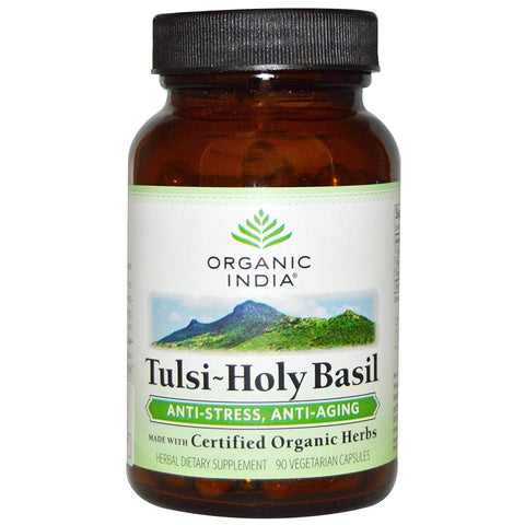 Organic India Tulsi-Holy Basil Anti-Stress & Anti-Aging-90 Veg Capsules